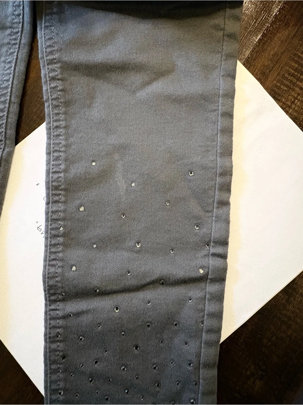 Girl’s Vintage Justice Gray Stretch Jeggings with Rhinestone Hem Detail, Sz. 12